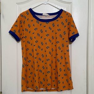 ModCloth orange floral ringer tee.